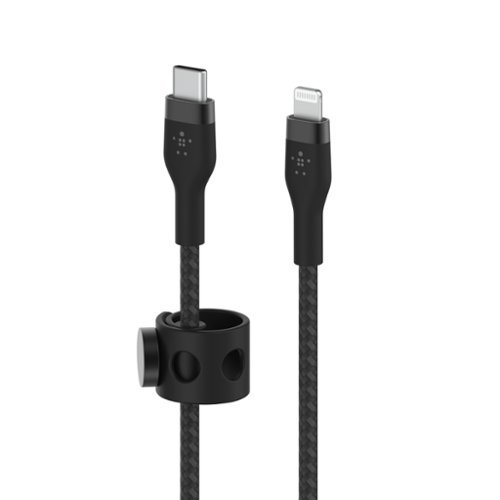 Belkin BOOST↑CHARGE Pro Flex Braided Silicone USB-C to Lightning Cable 6.6FT, MFi-Certified Charging Cable with Cable Clip - Black WORLDWIDE DELIVERY