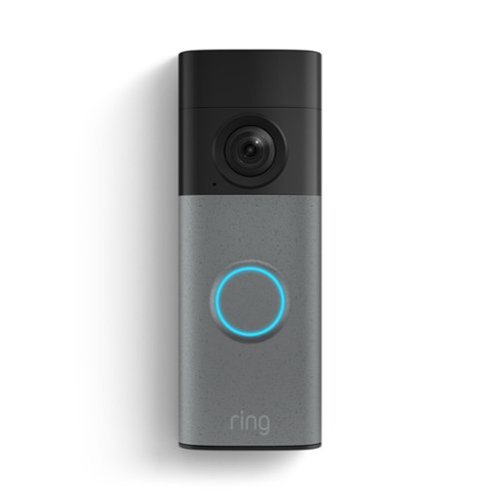 Ring - Battery Doorbell (newest model) Retinal 2K with wide-angle video, up to 6x Zoom, Two-Way Talk, and Built-In Battery - Speckled Grey