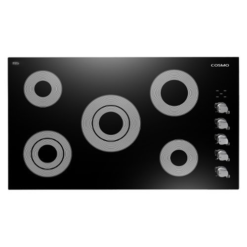 COSMO - COS-365ECC 36 in. Electric Ceramic Glass Cooktop with 5 Burners, Hot Surface Indicator Light and Control Knobs - Black-Front_Standard 