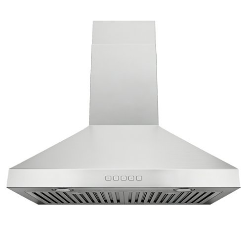 Hauslane - 30 inches - Convertible - Wall Range Hood - Silver-Front_Standard 