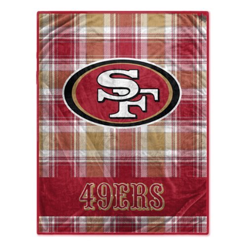 Pegasus - San Francisco 49ers 66" x 95" Oversized Plaid FAN-mily Ultra Cozy Blanket - Multicolor-Front_Standard 