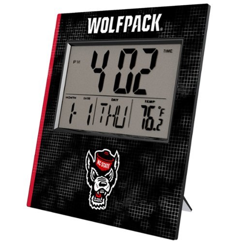 Keyscaper - NC State Wolfpack Cross Hatch Digital Desk Clock - Multicolor-Front_Standard 