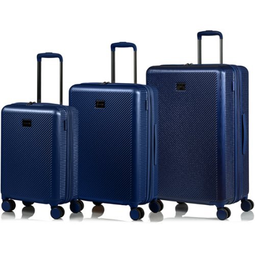 Champs - Iconic II Collection 3 Piece Luggage Set - Navy-Front_Standard 