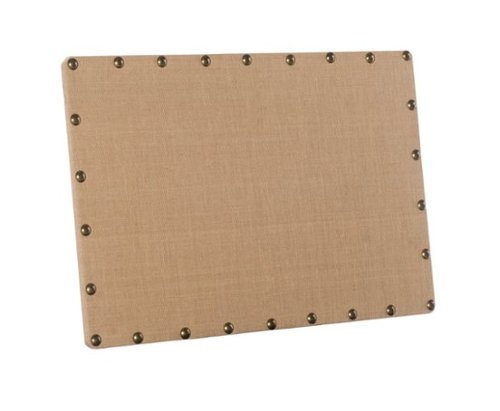 Linon Home Décor - Reis Medium Burlap Nailhead Bulletin Board - Natural-Front_Standard 