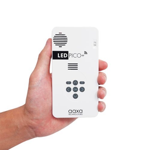 AAXA Ultra-Portable LED Pico+ Mini Projector with 2 Hour Li-ion Battery, Wireless Screen Mirroring - White INTERNATIONAL SHIPPING