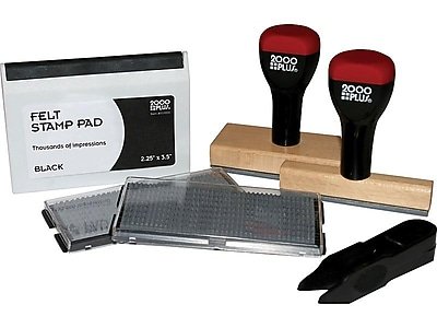 2000 Plus - Letters/Numbers Rectangle Stamp Set Ink, 3" x 3/8" and 3" x 1 1/4" - Black-Front_Standard 