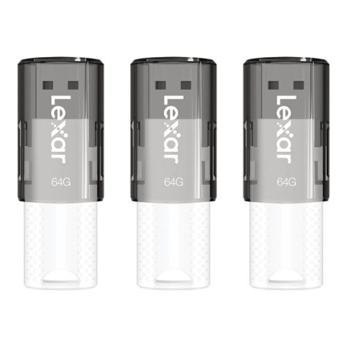 Lexar - JumpDrive S60 64GB USB 2.0 Flash Drive, 3 Pack - Black-Front_Standard 