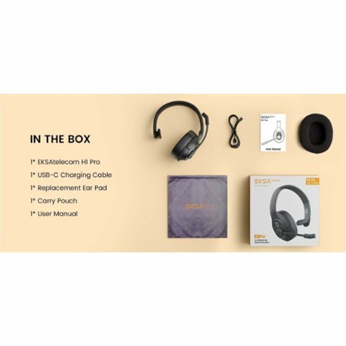 EKSA Telecom H1 Pro AI-Powered Wireless Headset - Black GLOBAL SHIPPING