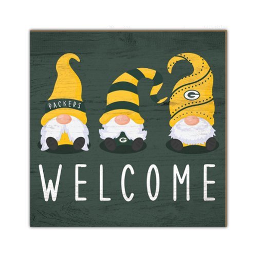 Fan Creations - Green Bay Packers 10'' x 10'' Welcome Gnomes Sign - Multicolor-Front_Standard 