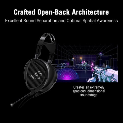 ASUS ROG Kithara Wired Audiophile Open-Back Gaming Headset with ROG-Tuned HIFIMAN Planar Magnetic Drivers - Black WORLDWIDE DELIVERY