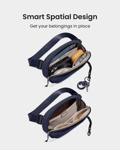 tomtoc SlingBean-T32 1.5L Sling Bag with RFID Blocking, Belt Bag Fanny Pack Waist Bag Crossbody Bag for Travel, Everyday - Navy Blue WORLDWIDE DELIVERY