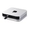 Satechi - Stand & Hub for Mac Mini w/ SSD Enclosure with USB-C Data port, 3 USB-A Data ports, Micro/SD Card Readers, & 3.5mm Audio - Silver-Front_Standard