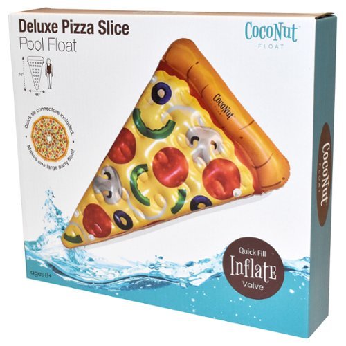 Salus Brands, LLC CocoNut Float: Pizza Slice Pool Float -74x44 Water Inflatable Lounge, Anti-Leak, Durable, Connectible, Party Accessory HOW TO BUY