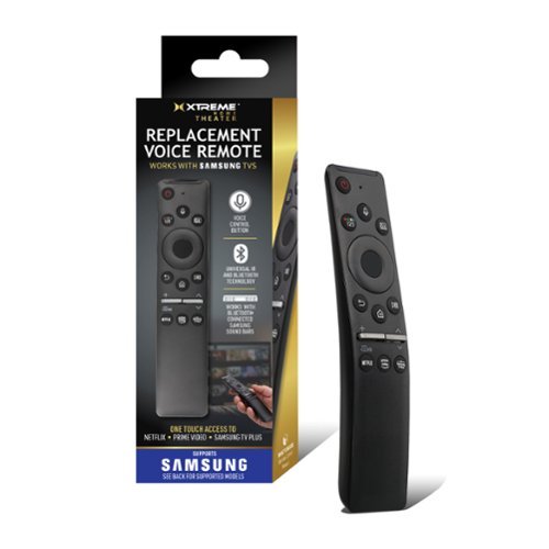 Xtreme - Samsung Replacement Black Bluetooth Television Remote, Netflix, Voice Control, TVs, Soundbar - Black-Front_Standard 