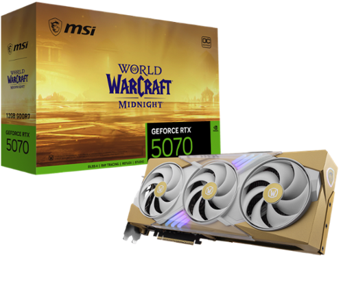 MSI - NVIDIA GeForce RTX 5070 12G World of Warcraft MIDNIGHT LIGHT EDITION OC GDDR7 PCI Express Gen 5 Graphics Card - Tan