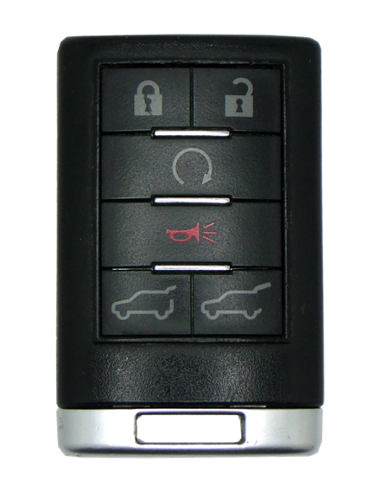 Car Keys Express - Cadillac Keyless Entry Remote - 6 Buttons (Lock, Unlock, Remote Start, Hatch, Hatch Glass, and Panic) - Black