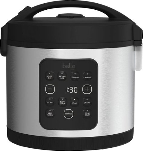 bella Pro - 20-Cup Digital Rice Cooker - Stainless Steel