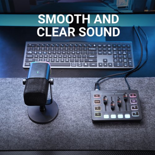 FIFINE Gaming Mic & Audio Mixer Set, XLR/USB Dynamic Microphone for Podcast/Voice Video, RGB Fade Gaming Lighting - Black GLOBAL SHIPPING