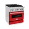 ZLINE - Professional 4 Cu. Ft. Freestanding Dual Fuel Convection Range - Matte Red-Front_Standard