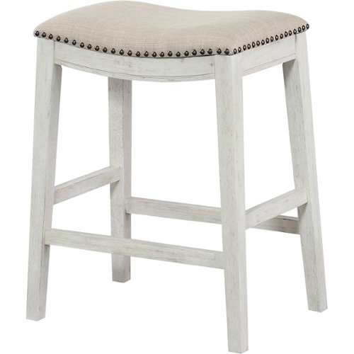 OSP Home Furnishings - Contemporary Wood Saddle Stool (Set of 2) - Beige-Left_Standard 