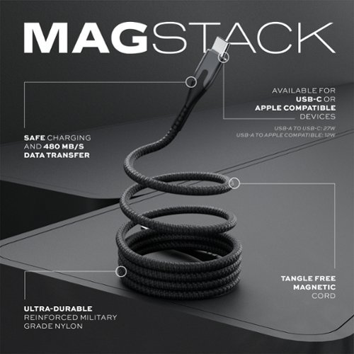 STATIK MagStack 6 Foot USB-A to USB-C Magnetic Charging Cable - Black BUY IN UAE