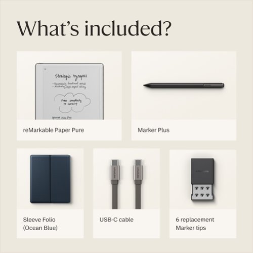 reMarkable Paper Pure – 10.3” Paper Tablet Bundle with Marker Plus and Sleeve Folio - Ocean Blue BUY IN MIDDLE EAST