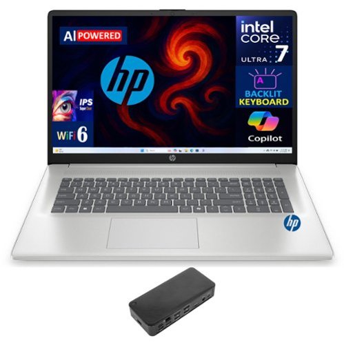 HP - Upgraded - 17 Laptop 17.3 FHD (Intel Ultra 7-255U, 64GB DDR5, 4TB PCIe SSD, Intel Graphics, Win 11 Pro) w/USB-C Hub - Natural Silver-Front_Standard 