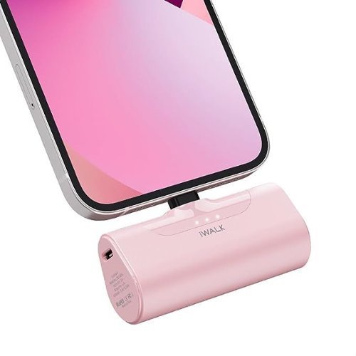 iWalk - Small Portable Charger 4500mAh Ultra-Compact Power Bank Cute Battery Pack - Pink-Front_Standard 