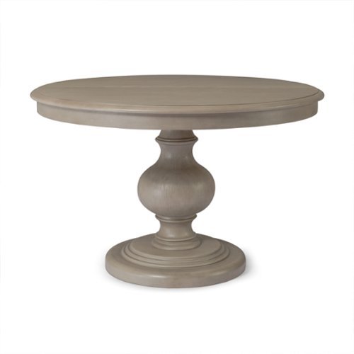 Maven Lane - Zola Traditional Round Wooden Dining Table Finish - Antiqued Grey-Front_Standard 