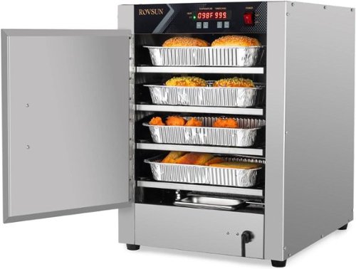 Winado - 4-Tier Pizza Warmer Hot Box Food Warmer , Pretzel Warmer Hot Holding Cabinet Commercial Electric Food Warmer 120V 800W - Silver-Front_Standard 