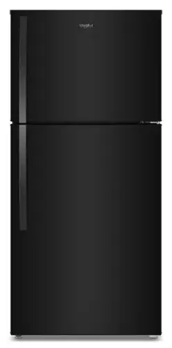 Front. Whirlpool - 30 in. Wide 19.2 cu. ft. Top-Freezer Refrigerator with Total Coverage Cooling - Black.