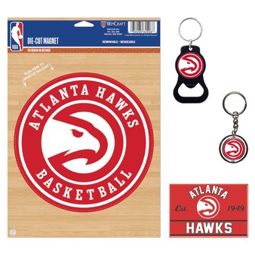 WinCraft - Atlanta Hawks 4-Pack Key Rings and Magnets Set - Multicolor-Front_Standard 