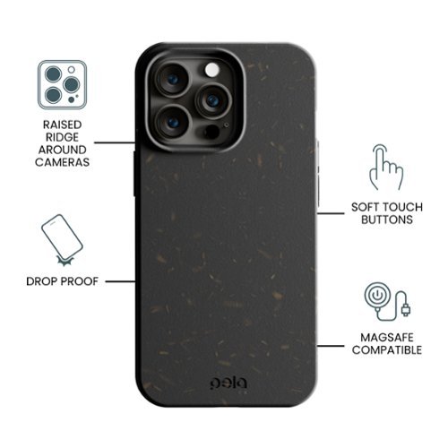 Pela Eco Friendly Hard Shell Case with MagSafe Module for Apple iPhone 15/14 Plus + Bonus Custom Case Activation Code - Black GLOBAL SHIPPING