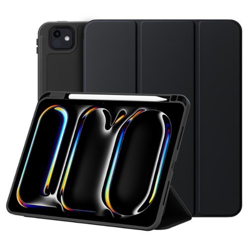 Vena - For Apple iPad Pro 11 Inch Case with Pencil Holder, iPad Pro M4 11 Inch Case Cover (2024) with Slim Trifold Stand - Black-Front_Standard 