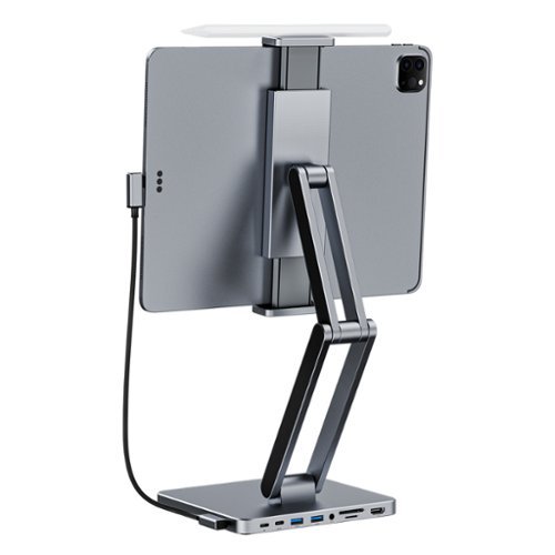 INVZI - MagHub 3: 8-in-1 Docking Station Stand for iPad Pro and Tablet - Space Gray-Front_Standard 