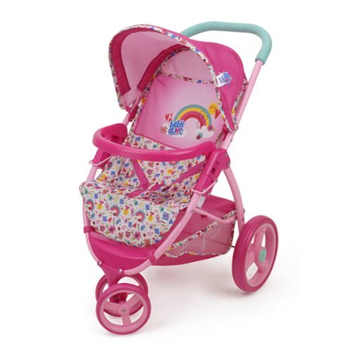 509 Crew - Baby Alive: Doll Jogging Stroller - Pink & Rainbow - Fits Dolls Up To 24"