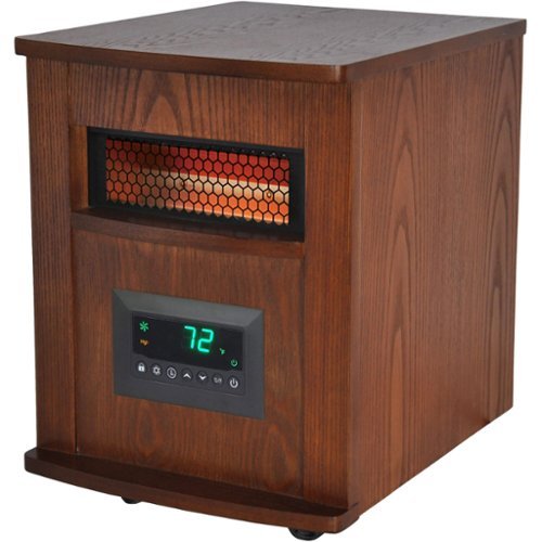 Lifesmart - 6 Element Infrared Heater Wood Cabinet - Brown-Front_Standard 