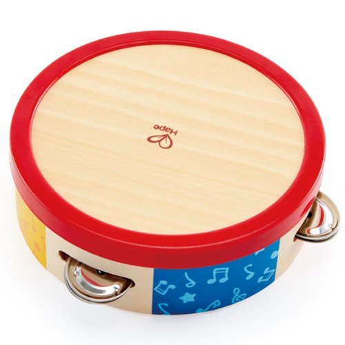 Hape - Hape: Tap-Along Tambourine - Wooden Hand Drum & Shaker Toy, Tap & Shake, 1+