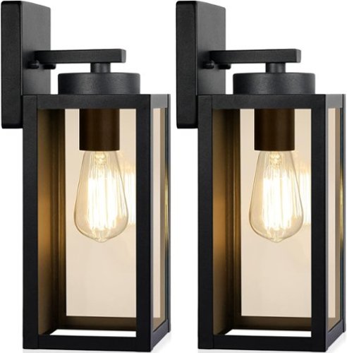 Nordic Hygge - Outdoor Wall Light Fixtures, Exterior Waterproof Lanterns, Porch Sconces Wall Mounted Lighting - Black-Front_Standard 