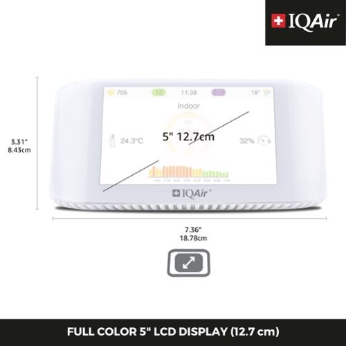 IQAir AirVisual Pro Air Quality Monitor for PM2.5, CO2, AQI, Temperature, and Humidity - white SHOP ONLINE