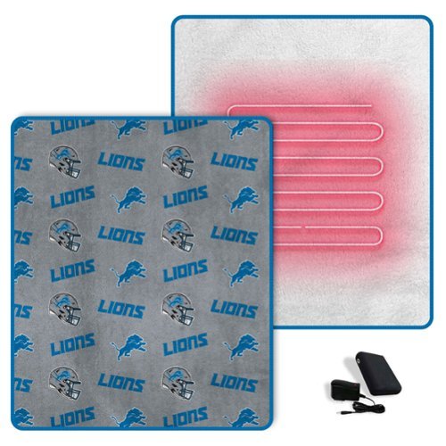 Pegasus - Detroit Lions Scattered Logos 60" x 70" Heated Blanket - Multicolor-Front_Standard 