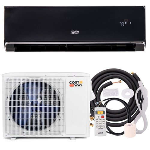 Costway 24000 BTU Wifi Enabled Mini Split Air Conditioner & Heater with Heat Pump Black - Black + White