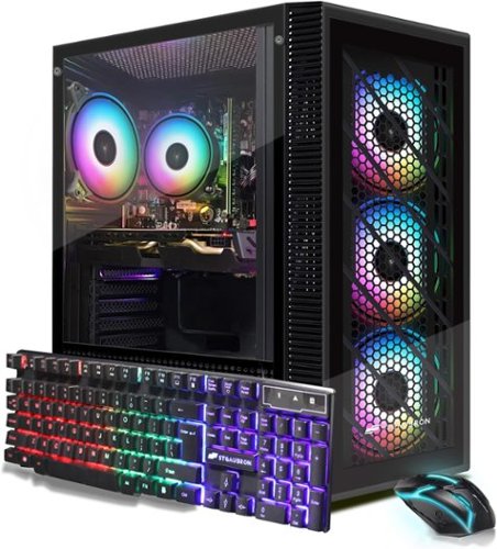 STGAubron - Gaming PC Desktop Computer, Intel Core i7 8th Gen up to 4.1Ghz, Radeon RX590 8G, 32G DDR4 RAM, 1TB SSD, WIN11H - Black-Front_Standard 