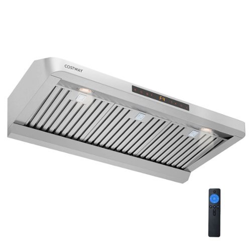 Costway - 36 inches - Externally Vented - Under cabinet Range Hood - Silver-Front_Standard 