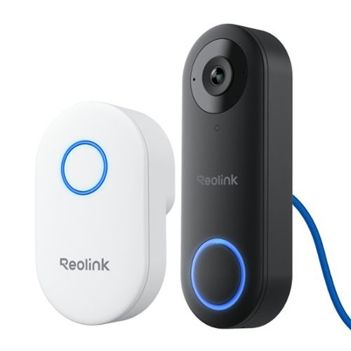 Reolink - D340P Wired PoE Smart Video Doorbell Camera 2K+ 5MP with Chime, Pre-Record, Works with NVRs - Black-Front_Standard 