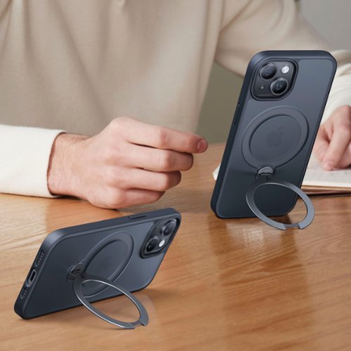 TORRAS UPRO Ostand Spin 360° Magnetic Stand Military Grade Shockproof & MagSafe-Compatible Case for Apple iPhone 15 - Black WHERE TO BUY