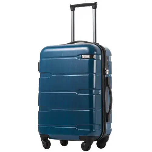 Front. DORLUKFU - Luggage PC+ABS Hardshell Suitcase with TSA Lock, Spinner Carry On Lightweight (Caribbean Blue, 20in) - Caribbean Blue.