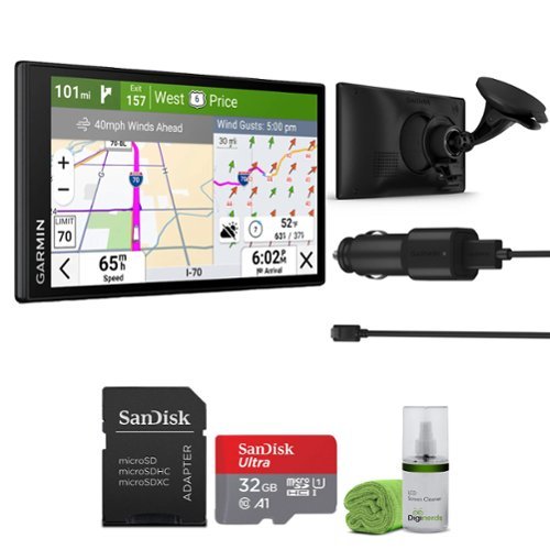 Garmin - dēzl OTR620 6in Truck GPS Bundle with 32GB Card & Cleaning Kit - Black-Front_Standard 