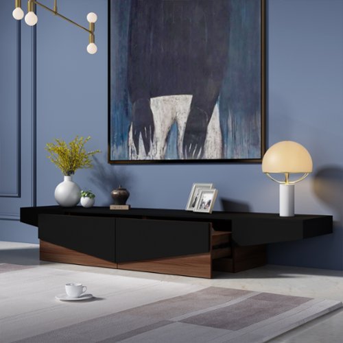 Famapy Modern Geometric TV Stand with Storage Drawers, Artistic