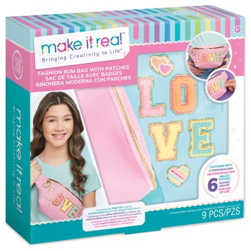 Make It Real - Make It Real: Fashion Bum Bag with Patches Craft Kit, 9 Pieces